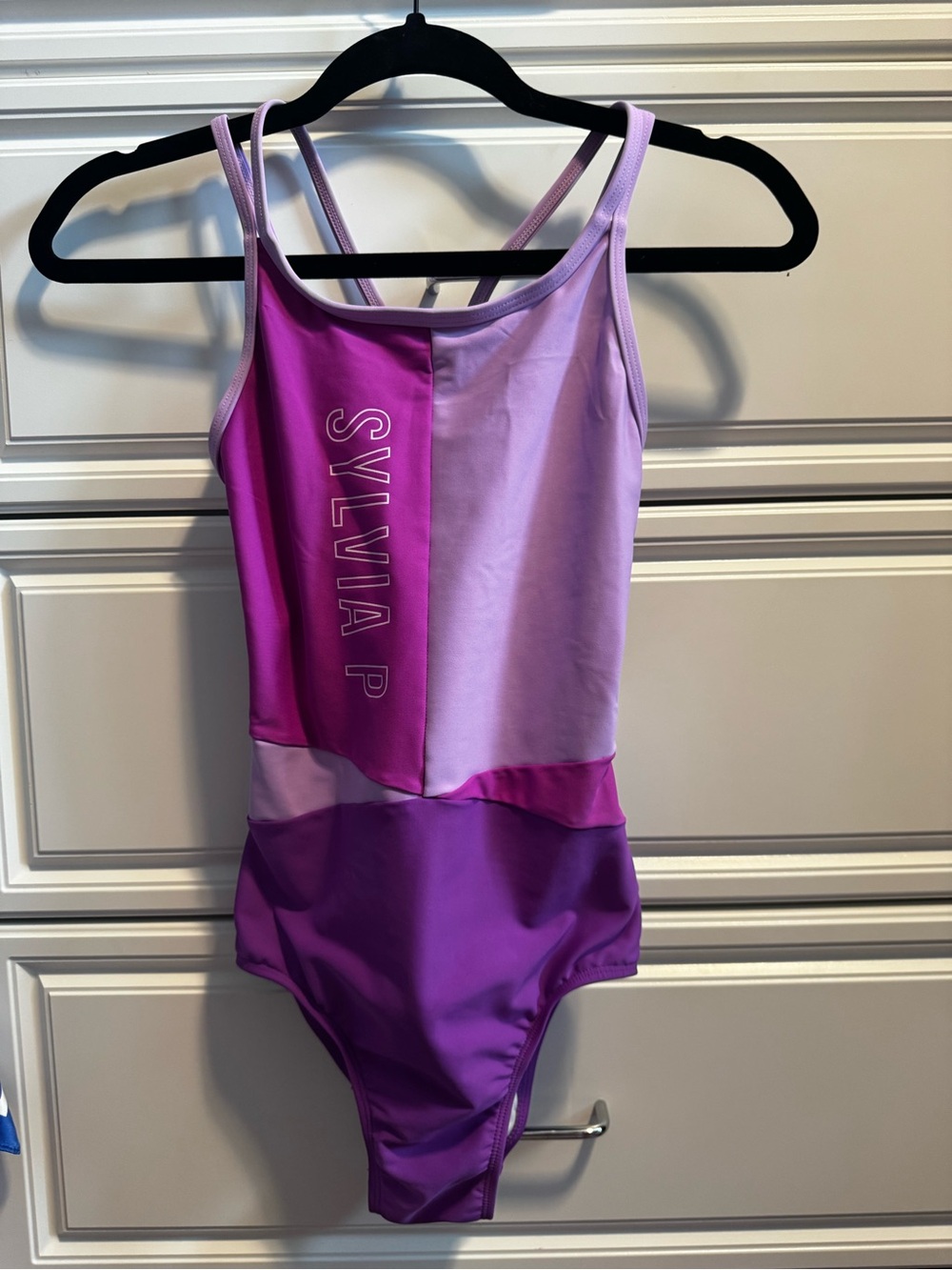 Sylvia P Purple Colorblock Gymnastics Leotard